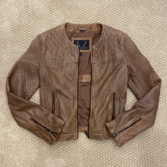 Bod & Christensen Leather Biker Jacket 100% Leather - Picture 1 of 13